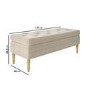 Beige Fabric End-of-Bed Ottoman Storage Bench - Safina