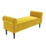 Safina Yellow Velvet Bench with Quilted Arm Rest