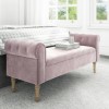 GRADE A1 - Safina Pink Velvet Bench with Quilted Arm Rest