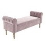 GRADE A1 - Safina Pink Velvet Bench with Quilted Arm Rest