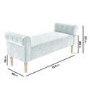 GRADE A2 - Safina End-of-Bed Bench in Light Blue Velvet with Chesterfield Armrests