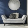GRADE A1 - Safina Velvet Bench Seat with Stud Detailing in Light Grey