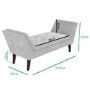 GRADE A1 - Safina Velvet Bench Seat with Stud Detailing in Light Grey