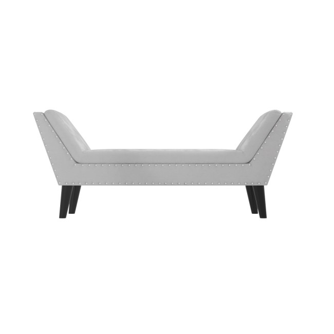 Light Grey Velvet End-of-Bed Bench - Safina