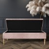 Pink Velvet End-of-Bed Ottoman Storage Bench - Safina