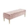 GRADE A1 - Safina Striped Top Ottoman Storage Bench in Baby Pink Velvet