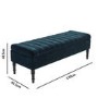 Safina Striped Top Storage Bench in Navy Blue Velvet