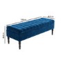 Navy Blue Velvet End-of-Bed Ottoman Storage Bench - Safina