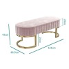 GRADE A1 - Safina Velvet Bench in Baby Pink with Gold Legs