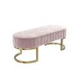 GRADE A1 - Safina Velvet Bench in Baby Pink with Gold Legs