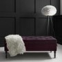GRADE A1 - Safina Ottoman Storage Bench in Aubergine Velvet with Button Detail