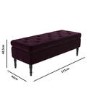GRADE A1 - Safina Ottoman Storage Bench in Aubergine Velvet with Button Detail