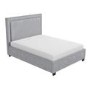 GRADE A1 - Safina Studded Velvet King Size Ottoman Bed in Silver Grey