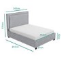 GRADE A1 - Safina Studded Velvet King Size Ottoman Bed in Silver Grey