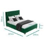 Green Velvet Double Ottoman Bed with Chesterfield Headboard - Safina