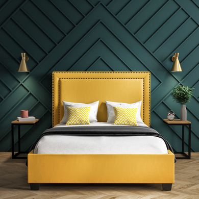 Yellow twin bed deals frame