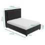 Dark Grey Velvet King Size Ottoman Bed with Studded Headboard - Safina