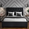 GRADE A2 - Safina Small Double Ottoman Bed in Dark Grey with Quilted Button Headboard