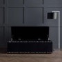 Black Velvet Ottoman Blanket Box with Stud Detail - Safina