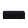 Black Velvet Ottoman Blanket Box with Stud Detail - Safina