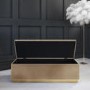 GRADE A2 - Safina Velvet Storage Blanket Box in Light Beige with Button Detail