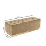 Beige Velvet Ottoman Storage Blanket Box with Gold Plinth - Safina