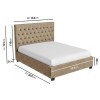 GRADE A2 - Safina Small Double Ottoman Bed in Light Beige with Quilted Button Headboard