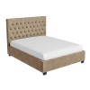 GRADE A1 - Safina Small Double Ottoman Bed in Light Beige with Quilted Button Headboard
