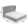 GRADE A1 - Safina Super King Size Wing Back Ottoman Bed in Grey Velvet