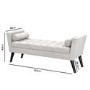 Light Grey Velvet End-of-Bed Bench with Bolster Cushions - Safina