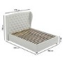 GRADE A2 - Cream Fabric King Size Ottoman Bed with Winged Headboard - Safina
