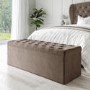 ONLY OPENED - Mink Brown Velvet Ottoman Blanket Box - Safina