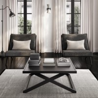 Small Rectangular Black Coffee Table - Sage