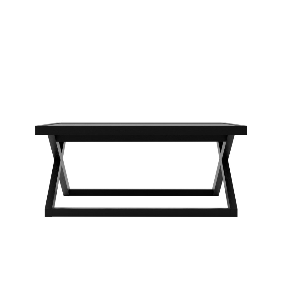 Small Rectangular Black Coffee Table - Sage