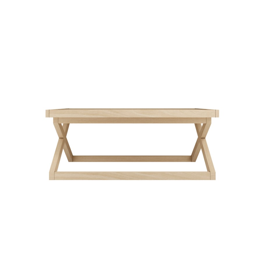 Large Rectangular Light Oak Coffee Table - Sage