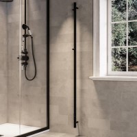 Black Vertical Electric Towel Radiator 1600mm - Sagaro