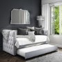 GRADE A1 - Single Day Bed Sofa with Trundle in Grey Velvet - Sacha