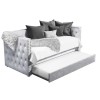 GRADE A1 - Sacha Velvet Day Bed in Grey - Trundle Bed Included