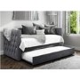 GRADE A1 - Sacha Velvet Day Bed in Anthracite Grey - Trundle Bed Included