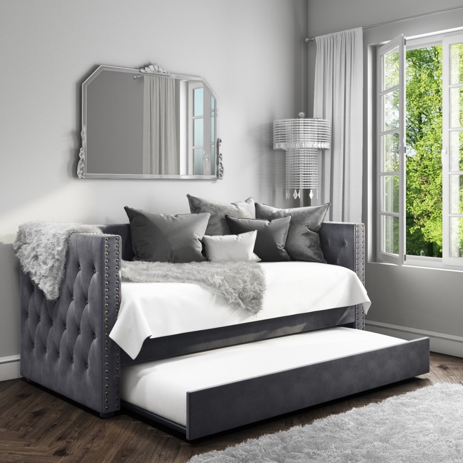 Sacha Sofa Bed in Anthracite Grey - Trundle Bed Included