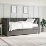 GRADE A2 - Single Day Bed Sofa with Trundle in Dark Grey Velvet - Sacha
