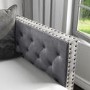 GRADE A2 - Dark Grey Velvet Single Day Bed with Trundle - Sacha