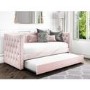 Sacha Velvet Sofa Bed in Baby Pink - Trundle Bed Included