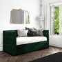 Sacha Velvet Sofa Bed in Bottle Green - Trundle Bed Included