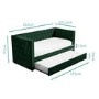 Bottle Green Velvet Day Bed with Trundle - Sacha