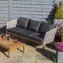Rowlinson Light Rattan Garden Sofa Set with Dark Grey Cushions - Saigon Range