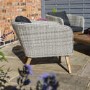 Rowlinson Light Rattan Garden Sofa Set with Dark Grey Cushions - Saigon Range