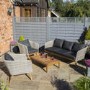 Rowlinson Light Rattan Garden Sofa Set with Dark Grey Cushions - Saigon Range