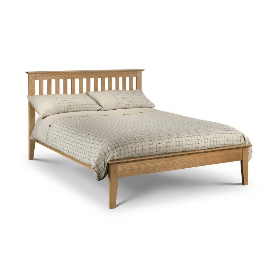 GRADE A2 - Julian Bowen Salerno Shaker Solid Oak King Size Bed