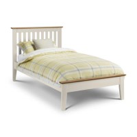 White and Solid Oak Single Bed Frame - Salerno - Julian Bowen